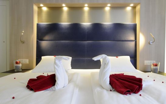 Romantically decorated hotel room in Zurich